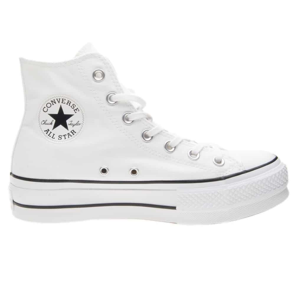 converse bianche alte zeppa 35